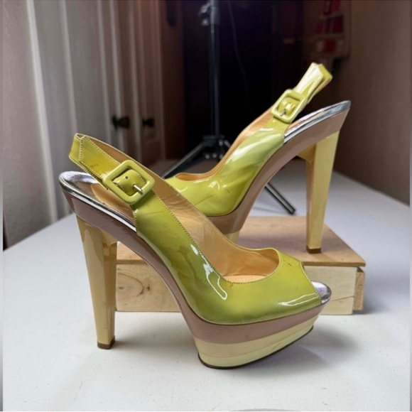 Christian Louboutin Shoes - Christian Louboutin Patent Leather Red bottoms Platform Sandal Sz 38 / US 8